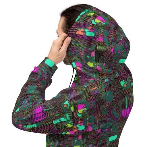 Neon Circuit on a Hoodie