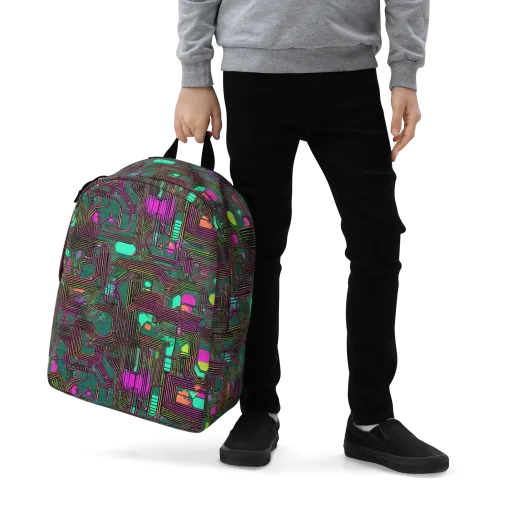 Neon Circuit on a Minimalist Backpack