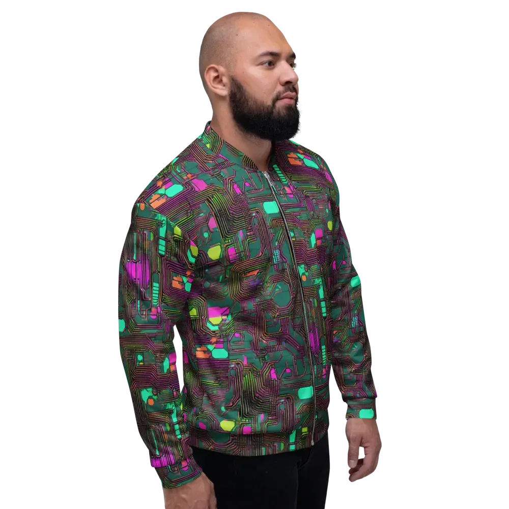 Neon Circuit on Bomber Jacket — Right