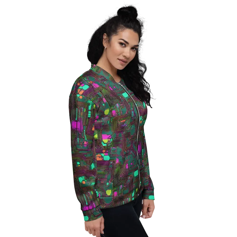 Neon Circuit on Bomber Jacket — Right