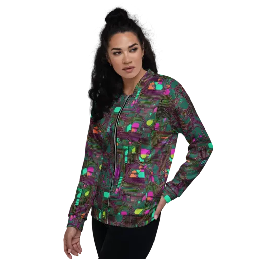 Neon Circuit on a Bomber Jacket