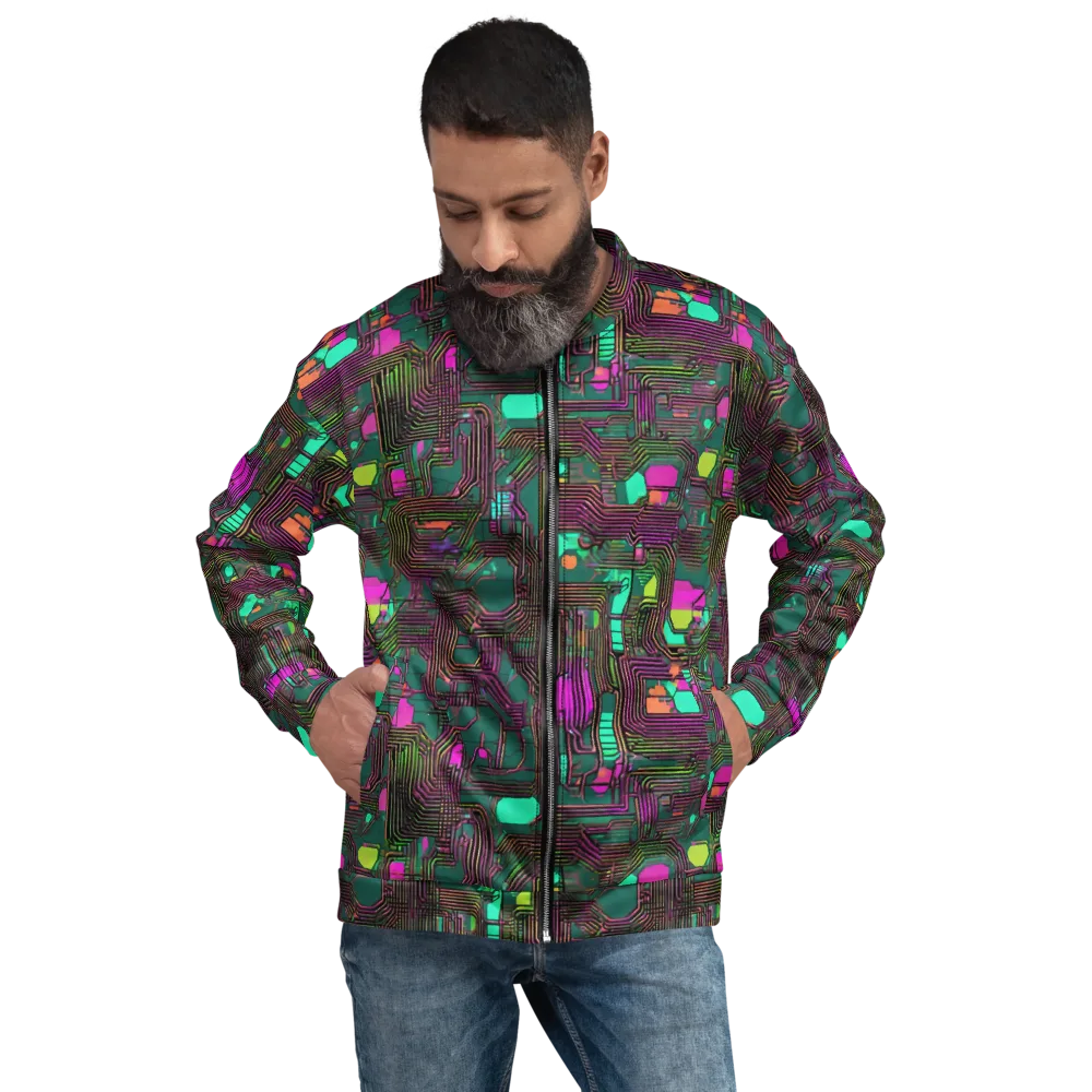 Neon Circuit on Bomber Jacket — Front