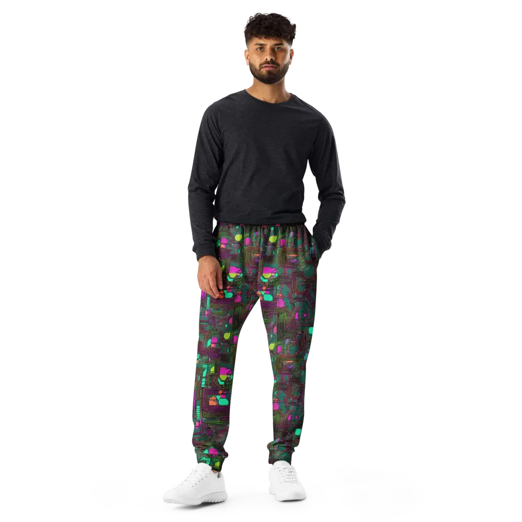 Neon Circuit on Men's Joggers — Front