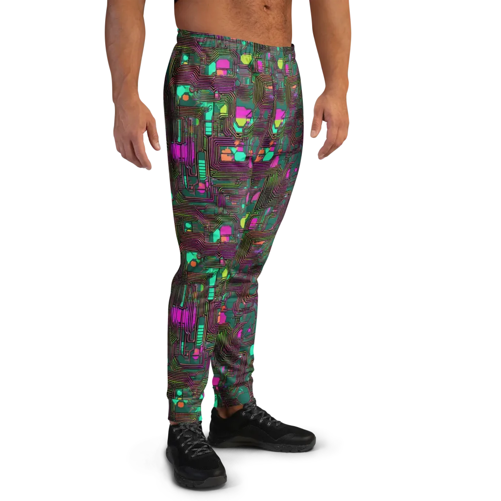 Neon Circuit on Men's Joggers — Right