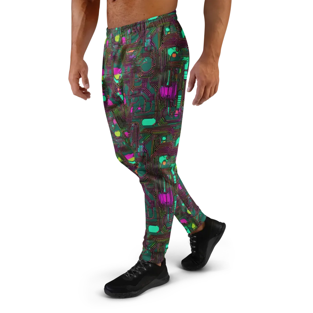 Neon Circuit on Men's Joggers — Left