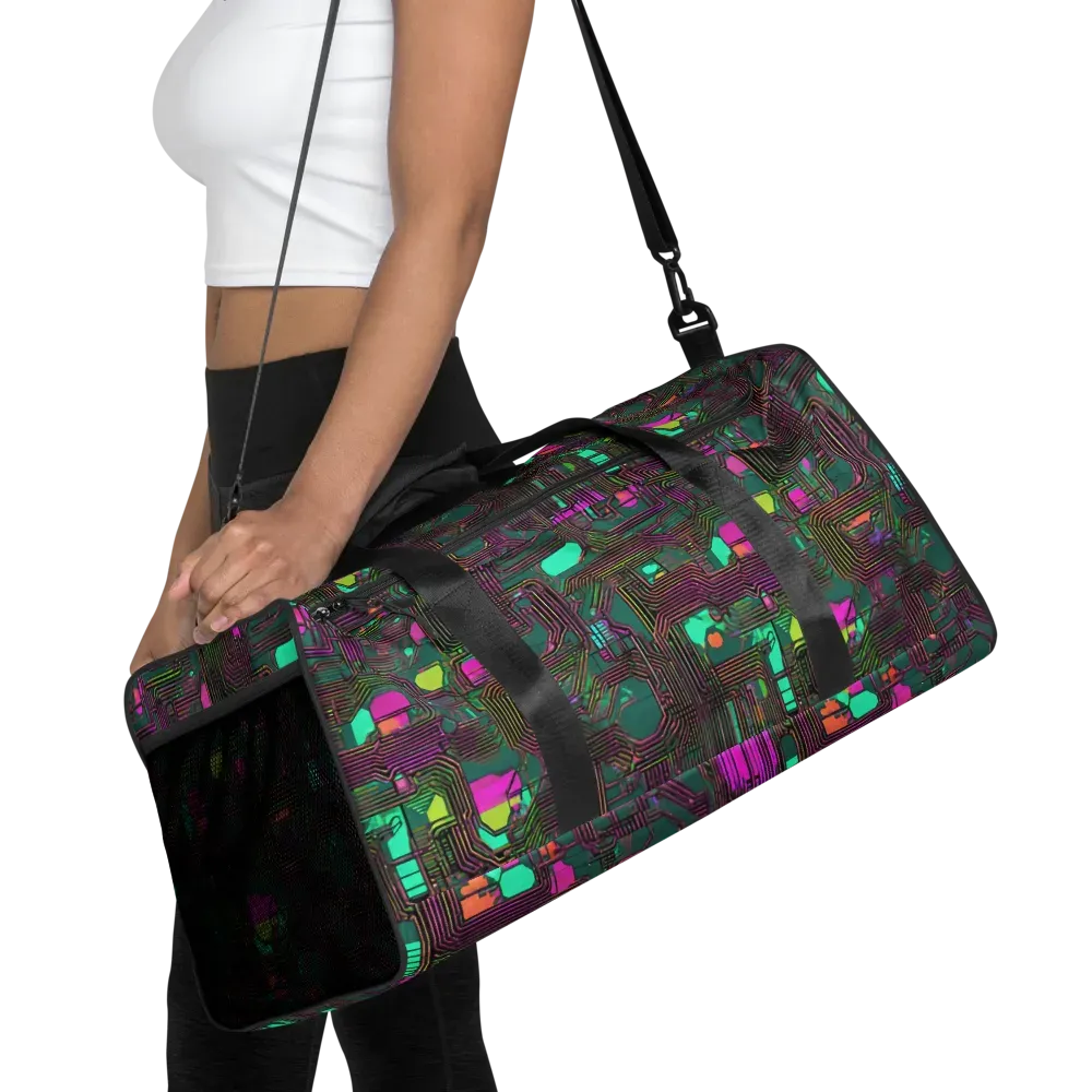 Neon Circuit on Duffle Bag — Front