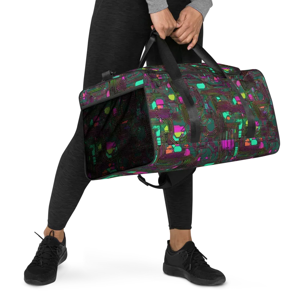 Neon Circuit on Duffle Bag — Right Front