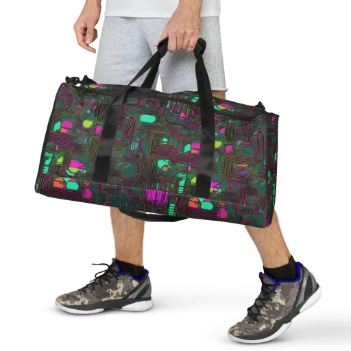 Neon Circuit on a Duffle Bag