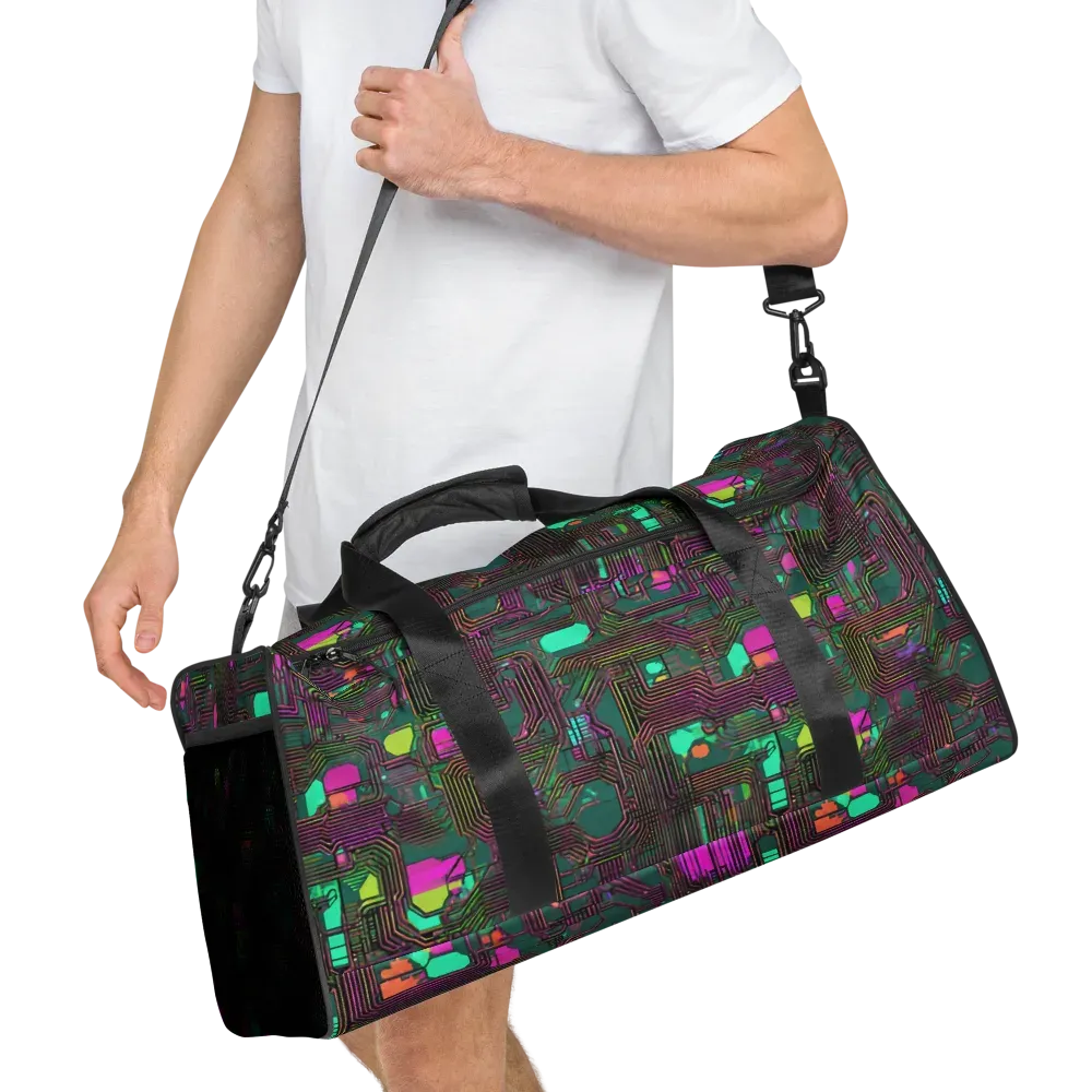 Neon Circuit on Duffle Bag — Right Front