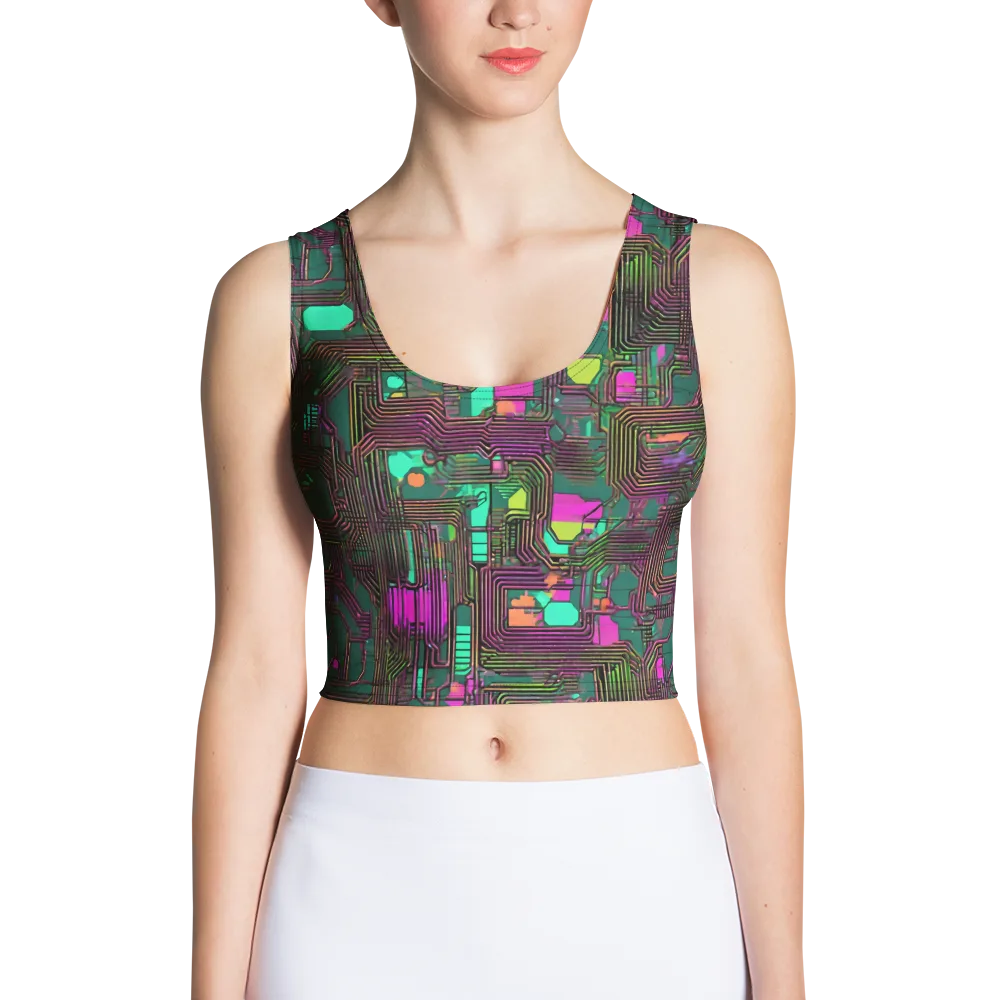 Neon Circuit on Crop Top — Front
