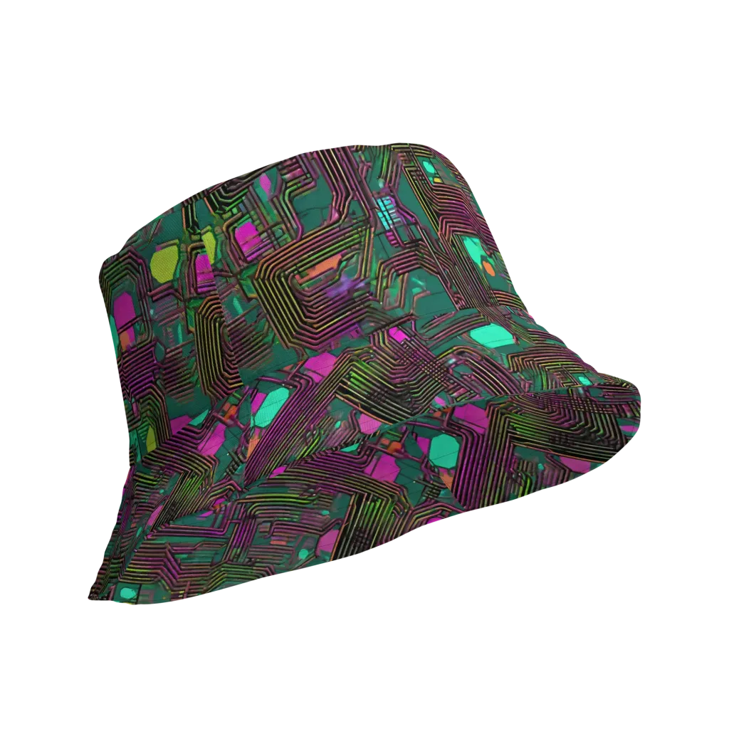Neon Circuit on Reversible Bucket Hat — Product details Outside