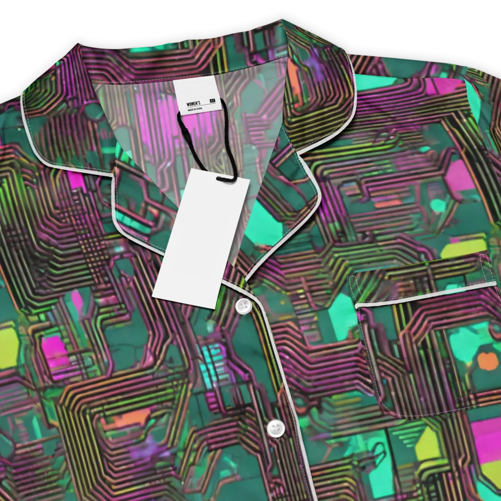 Neon Circuit on Women's Short Sleeve Pajama Top — Product details