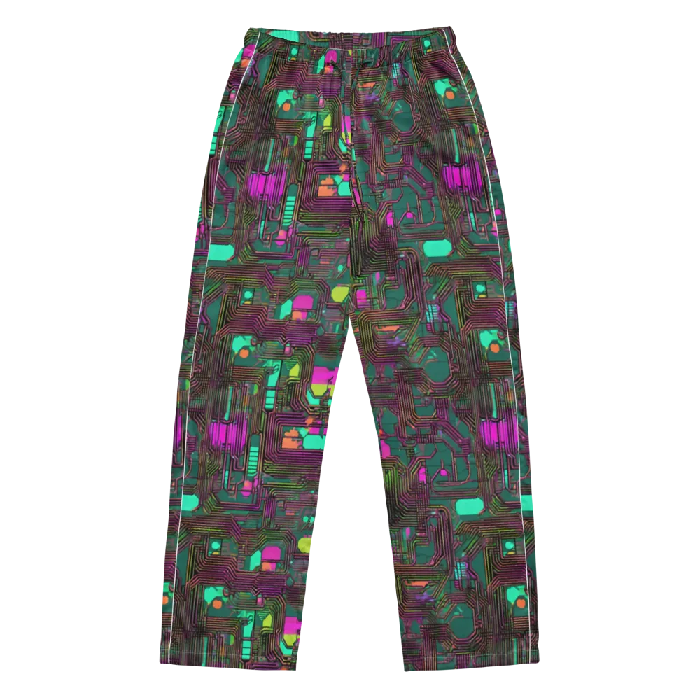 Neon Circuit on Women's Pajama Pants — Front