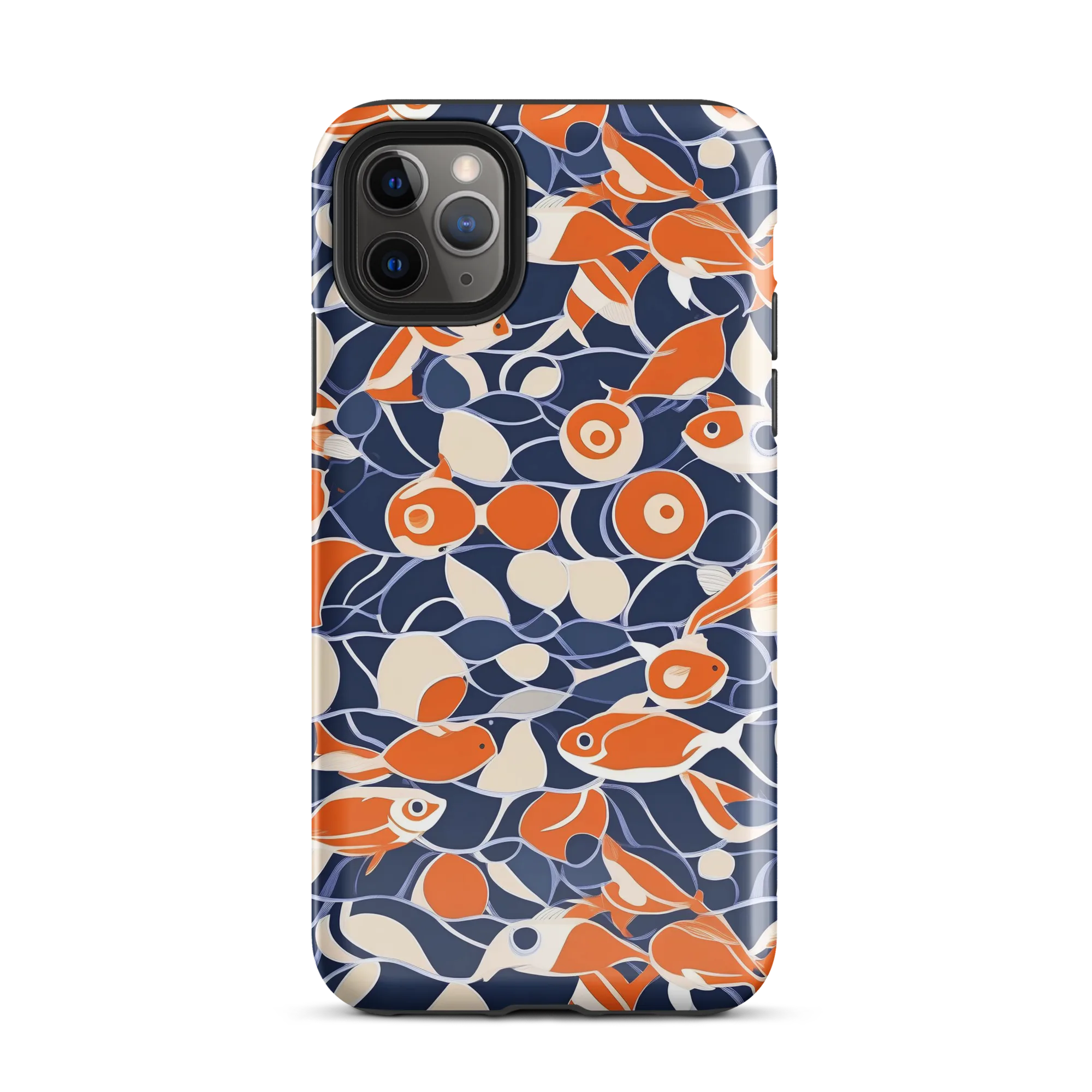 Navy Koi Garden on Tough Case for iPhone® — Front