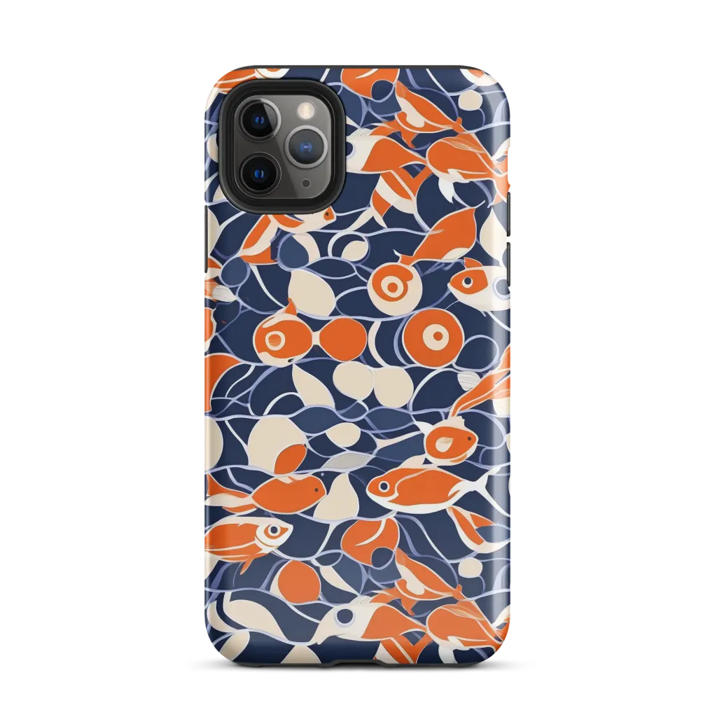 Navy Koi Garden on Tough Case for iPhone® — Front