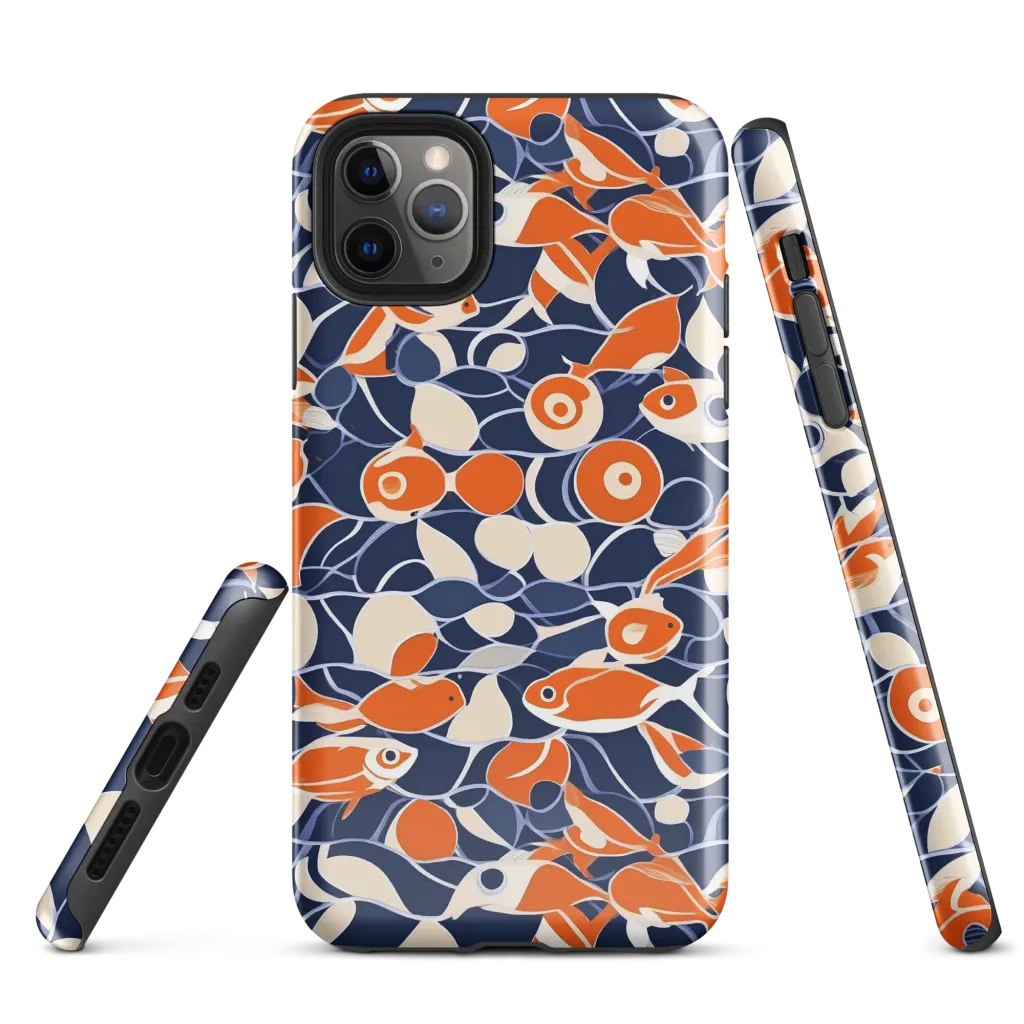 Navy Koi Garden on Tough Case for iPhone® — Front