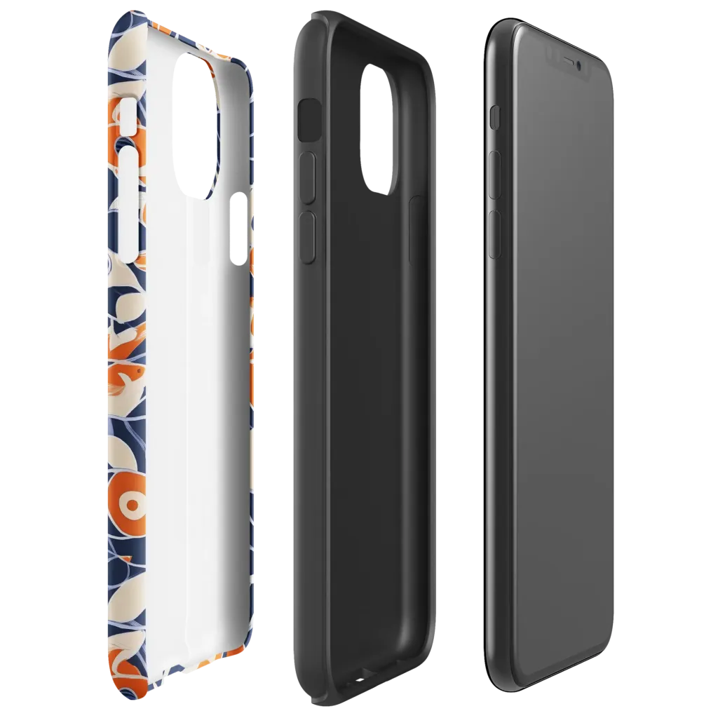 Navy Koi Garden on Tough Case for iPhone® — Right