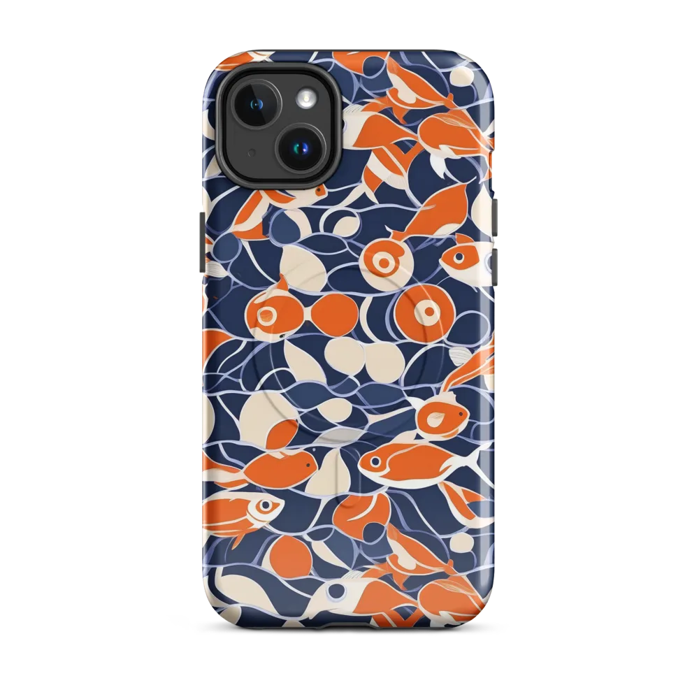 Navy Koi Garden on MagSafe Tough Case for iPhone® — Front