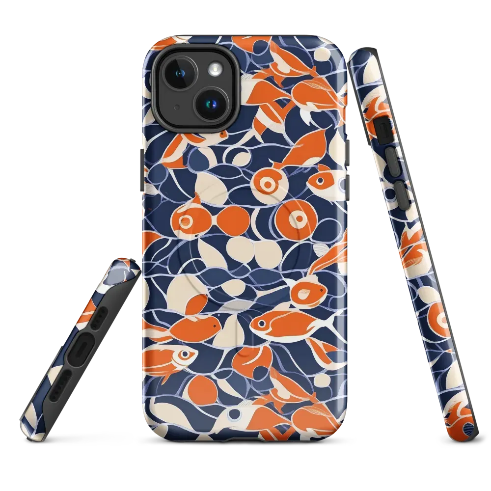 Navy Koi Garden on MagSafe Tough Case for iPhone® — Front