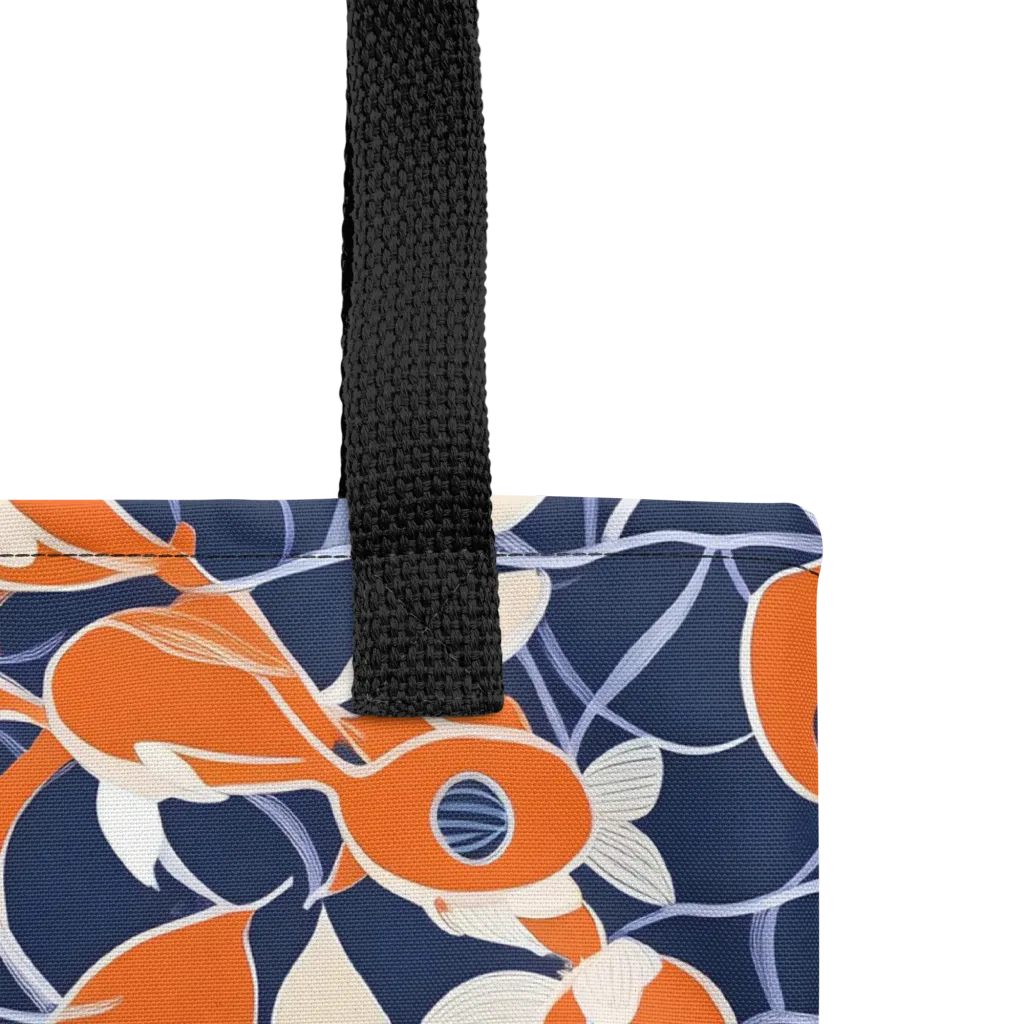 Navy Koi Garden on Tote Bag — Product details