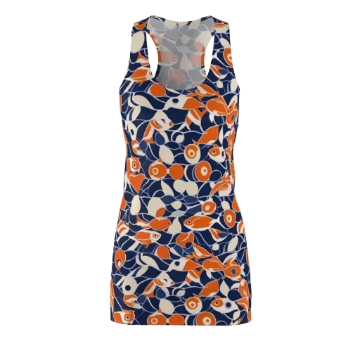 Navy Koi Garden on a Racerback Dress