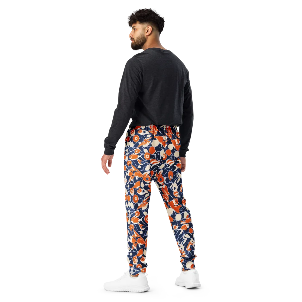 Navy Koi Garden on Men's Joggers — Back