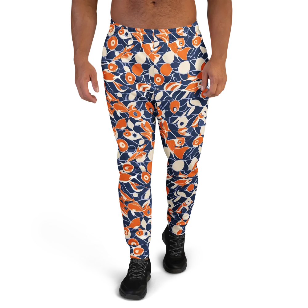 Navy Koi Garden on Men's Joggers — Front
