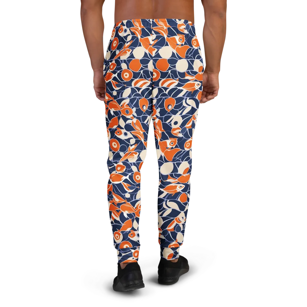 Navy Koi Garden on Men's Joggers — Back