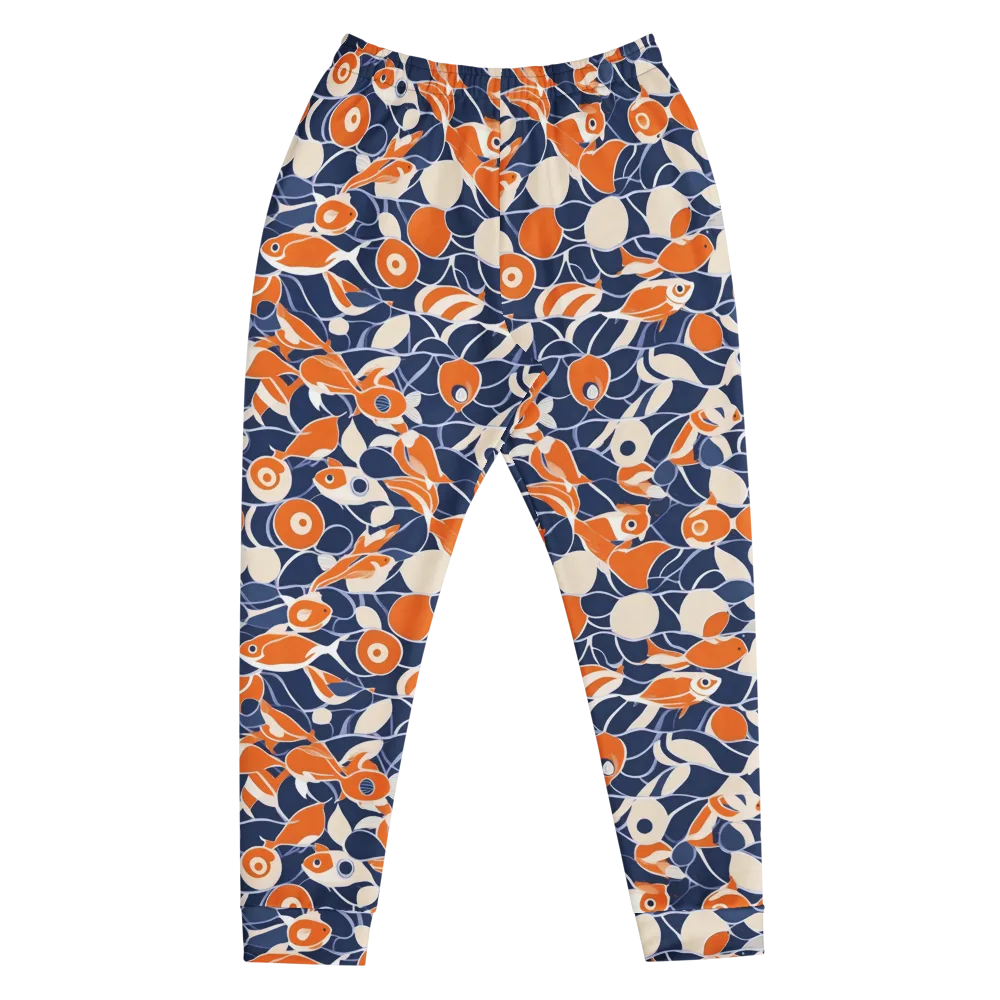 Navy Koi Garden on Men's Joggers — Front