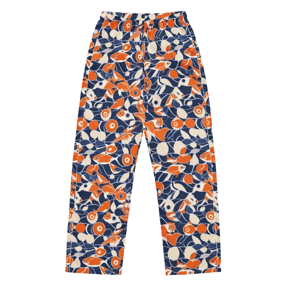 Navy Koi Garden on Women's Pajama Pants — Front