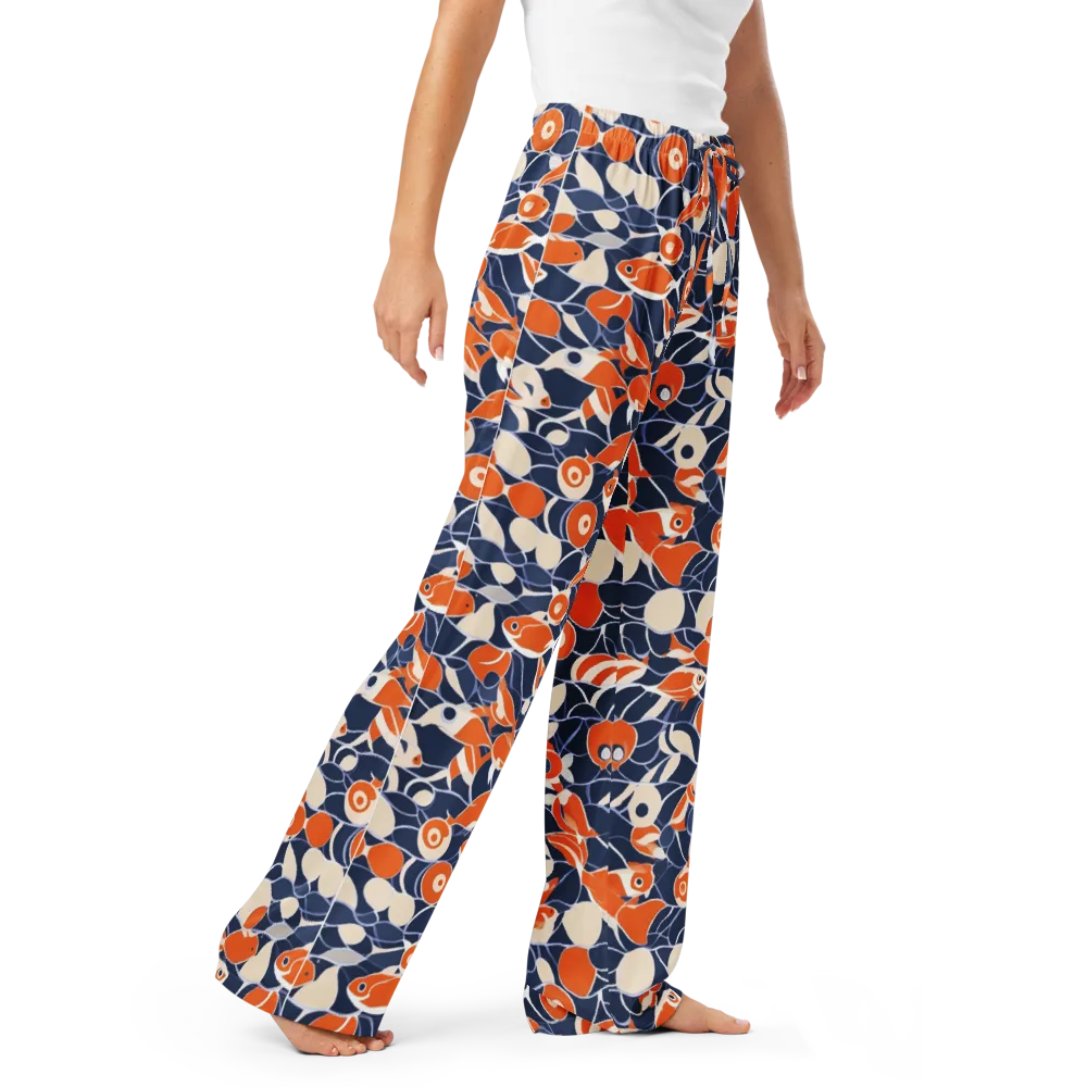 Navy Koi Garden on Women's Pajama Pants — Right Front