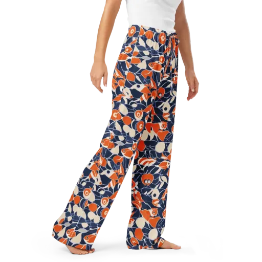Navy Koi Garden on a Women's Pajama Pants
