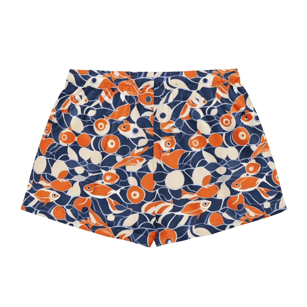 Navy Koi Garden on Women's Pajama Shorts — Back