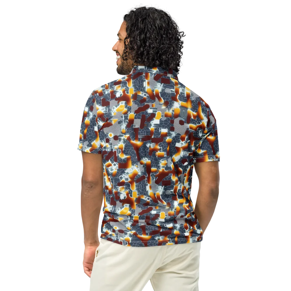Amber Circuit on Men's Slim Fit Polo Shirt — Back