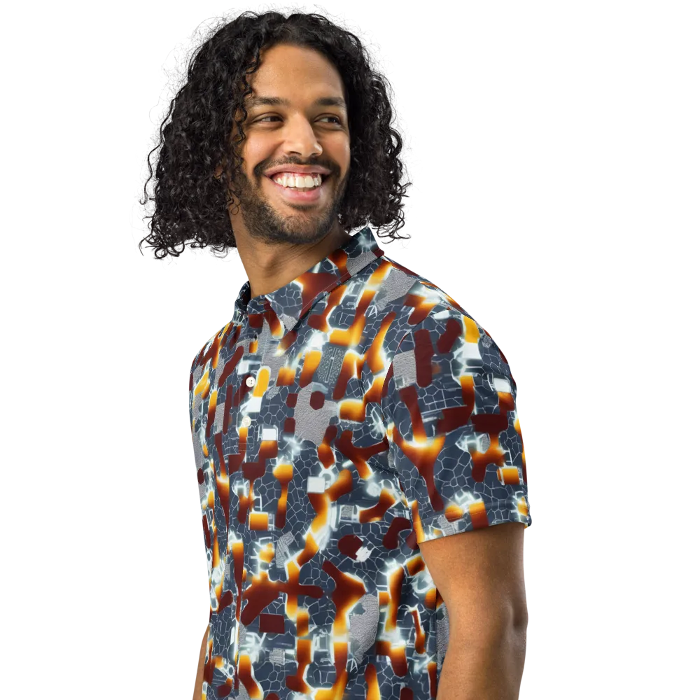 Amber Circuit on Men's Slim Fit Polo Shirt — Left Front