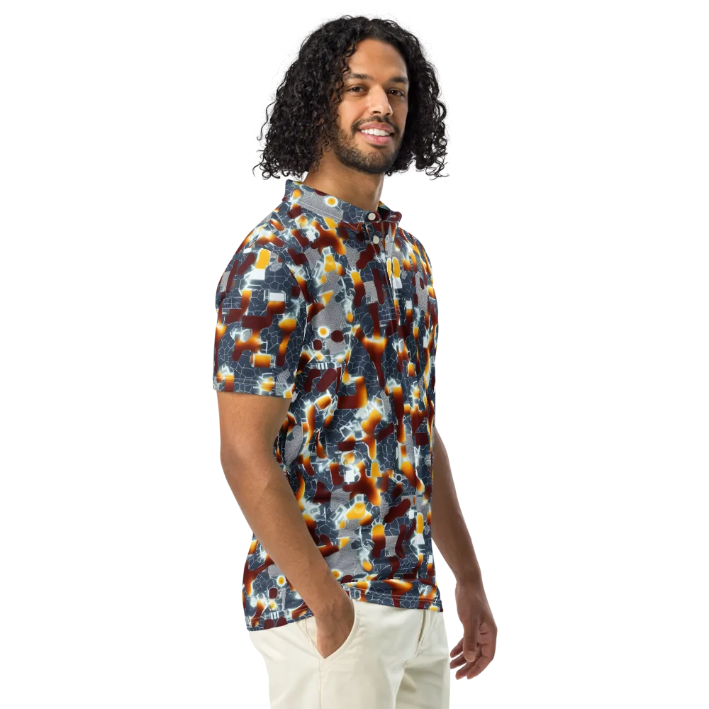 Amber Circuit on Men's Slim Fit Polo Shirt — Right Front