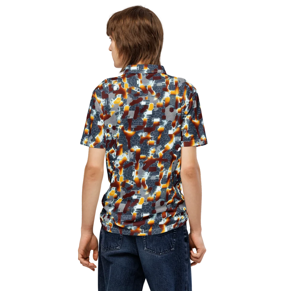 Amber Circuit on Men's Slim Fit Polo Shirt — Back