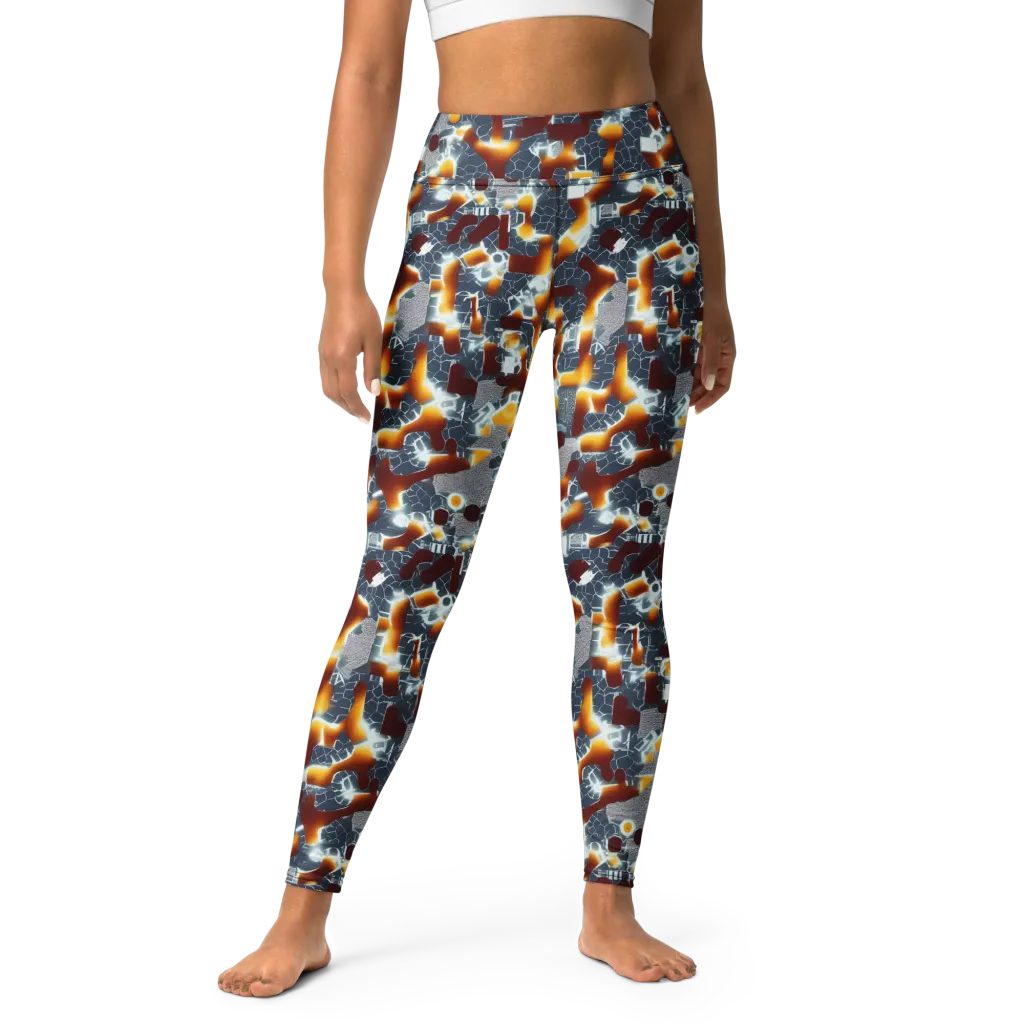 Amber Circuit on Yoga Leggings — Front