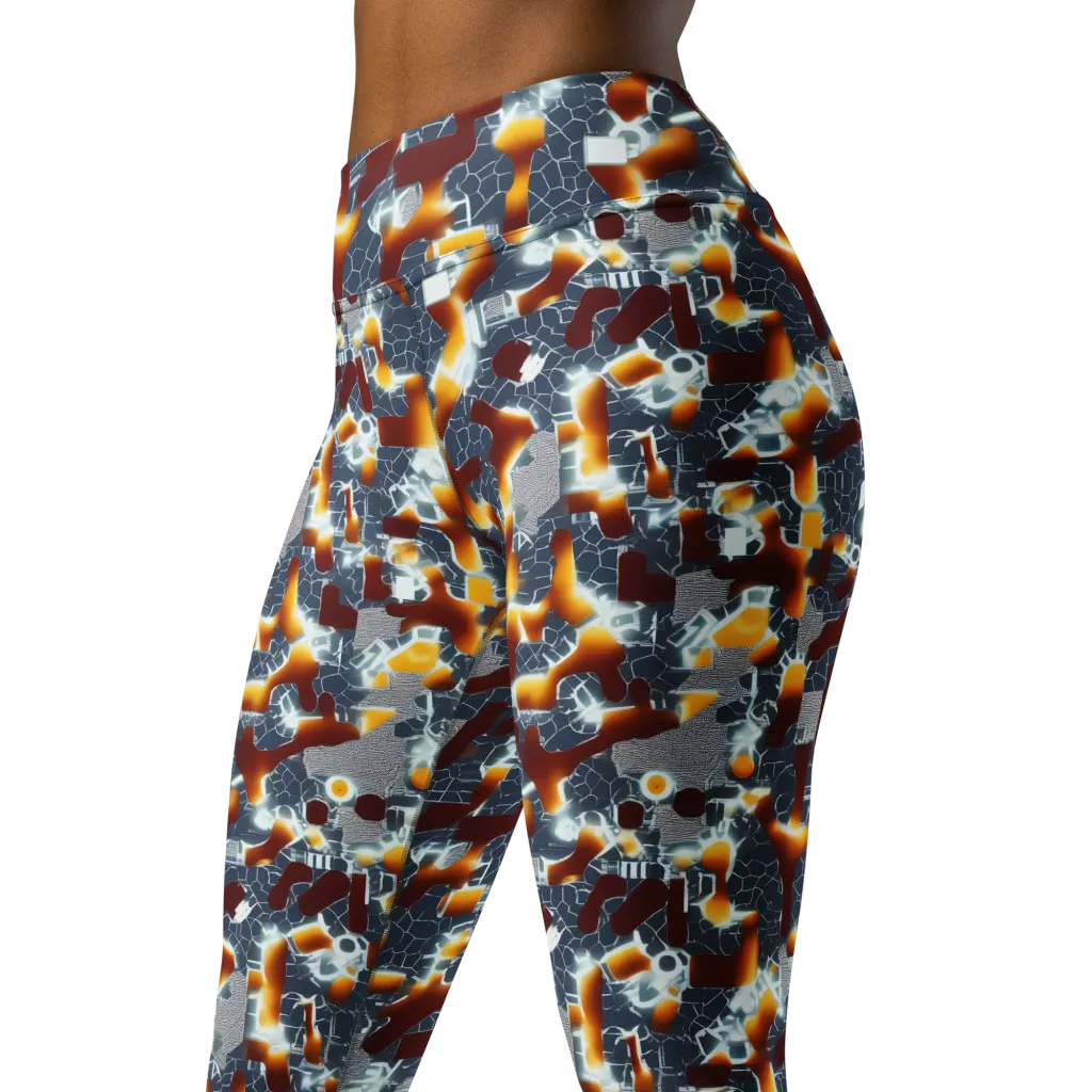 Amber Circuit on Yoga Leggings — Left Front