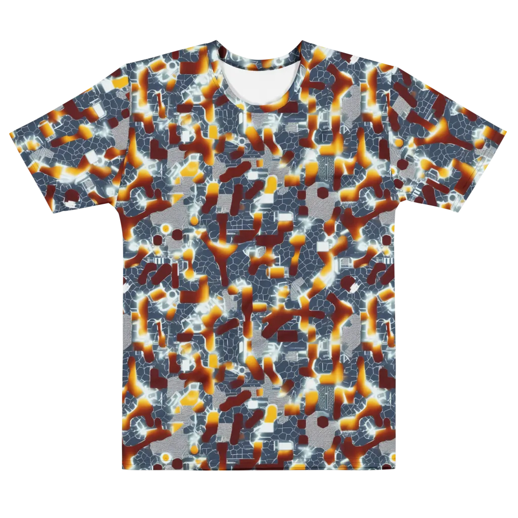 Amber Circuit on Men's Cotton Crew Neck T-Shirt — Front