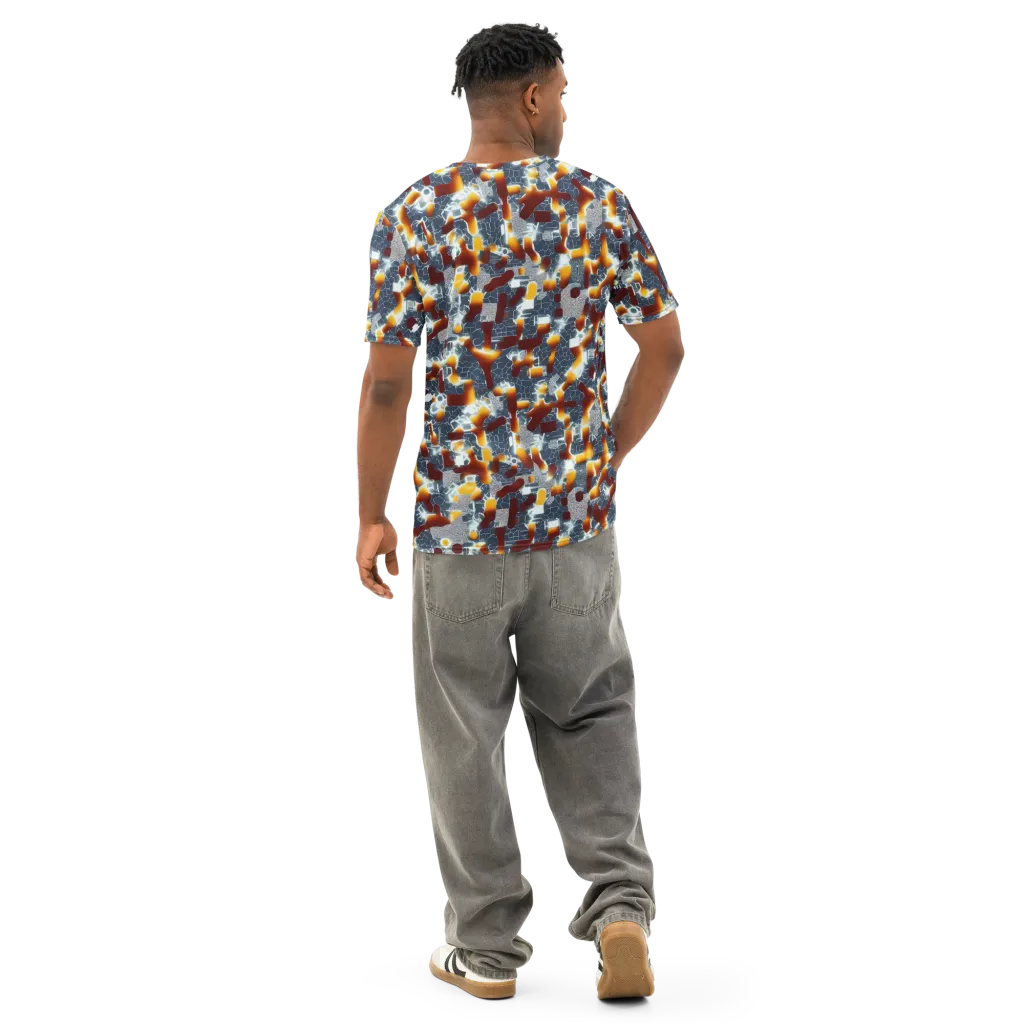 Amber Circuit on Men's Cotton Crew Neck T-Shirt — Back