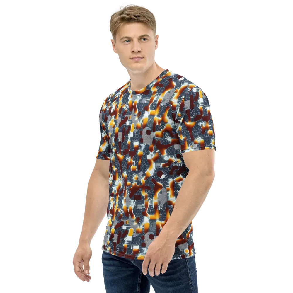 Amber Circuit on Men's Crew Neck T-Shirt — Left