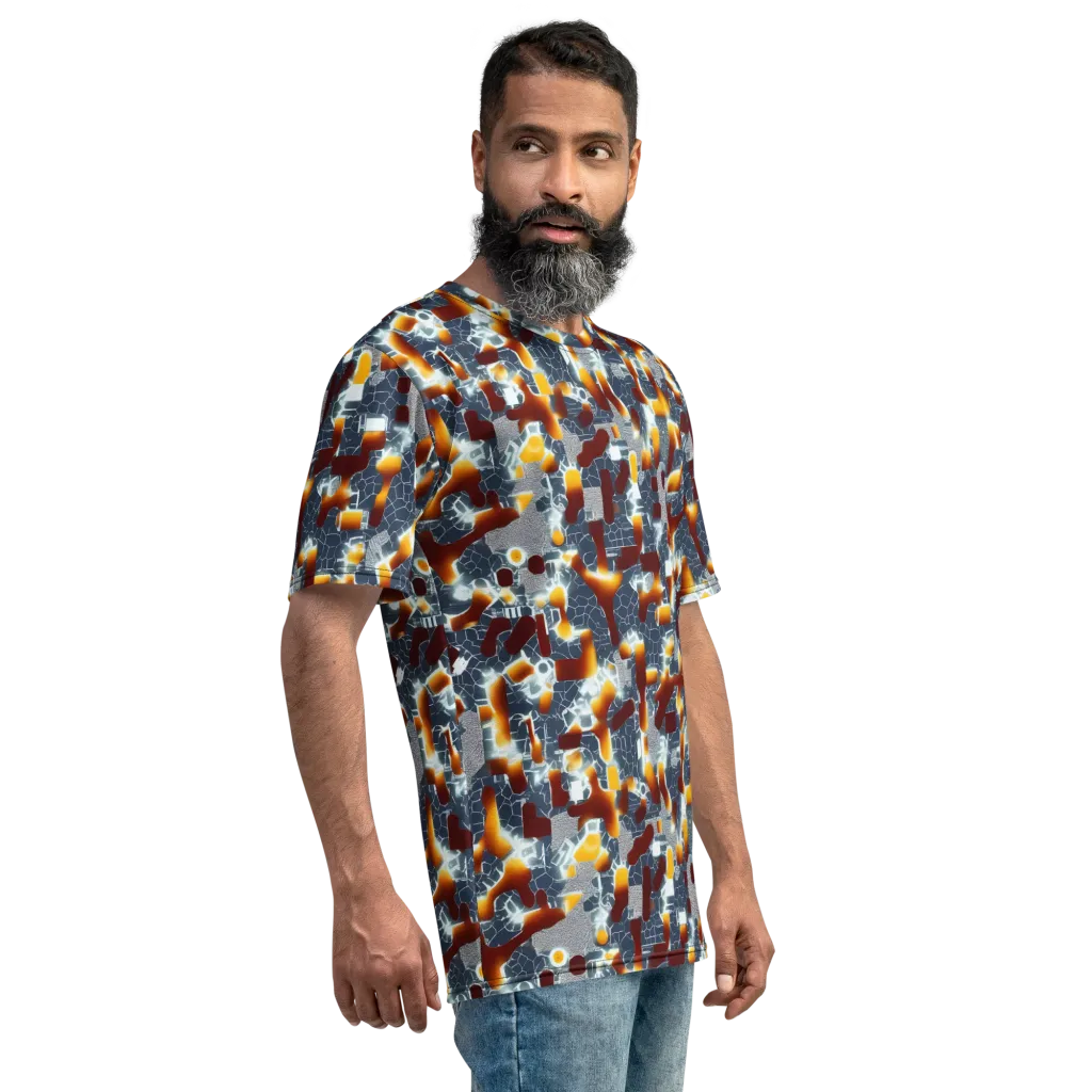 Amber Circuit on Men's Crew Neck T-Shirt — Right