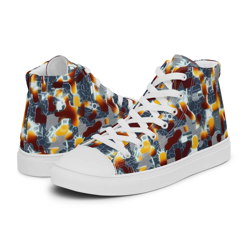 Amber Circuit on Men's High Top Canvas Shoes — Left