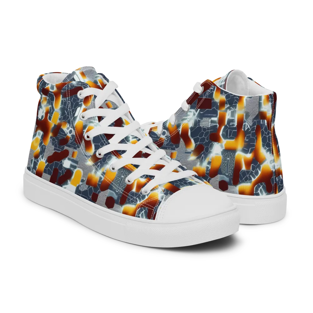Amber Circuit on Men's High Top Canvas Shoes — Right