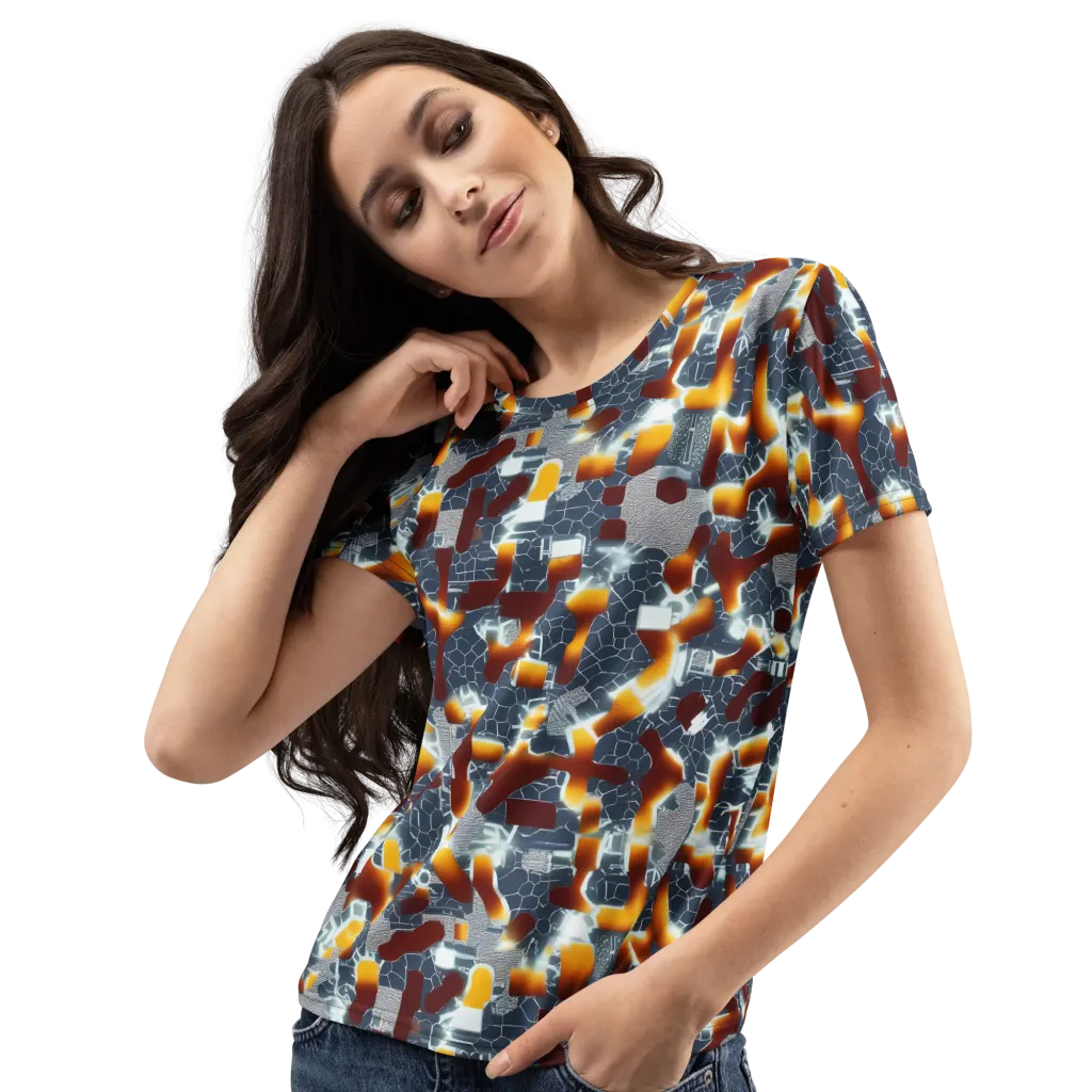 Amber Circuit on Women's Crew Neck T-Shirt — Left Front