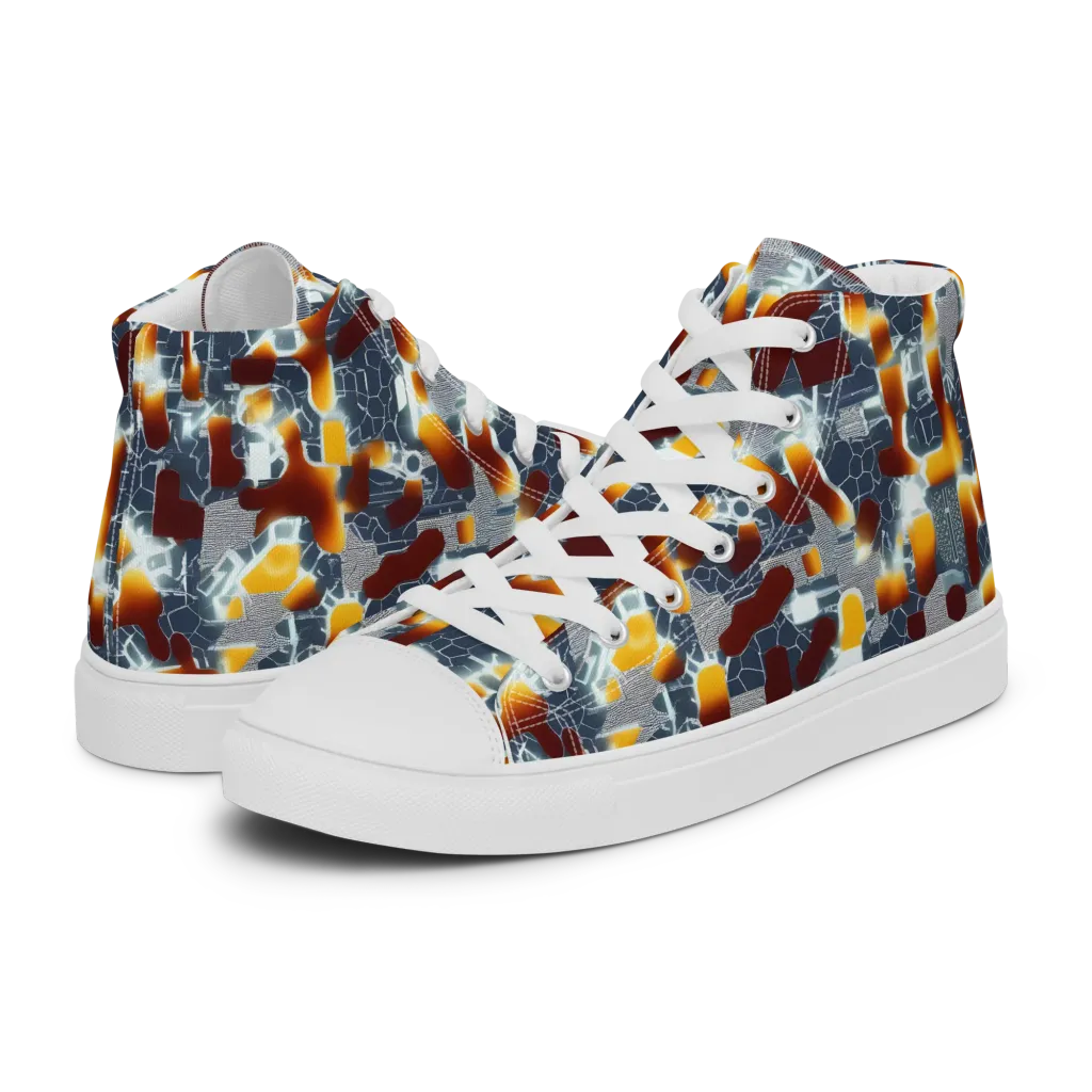 Amber Circuit on Women's High Top Canvas Shoes — Left