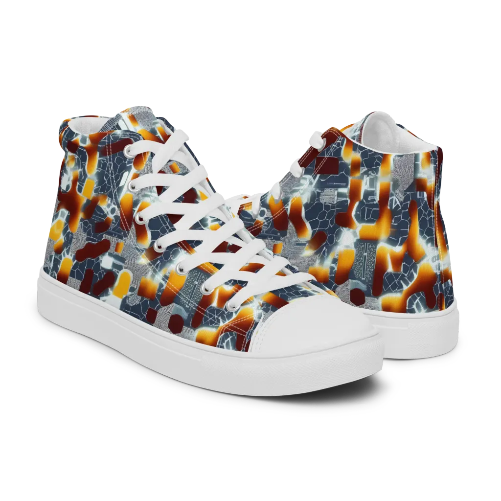 Amber Circuit on Women's High Top Canvas Shoes — Right