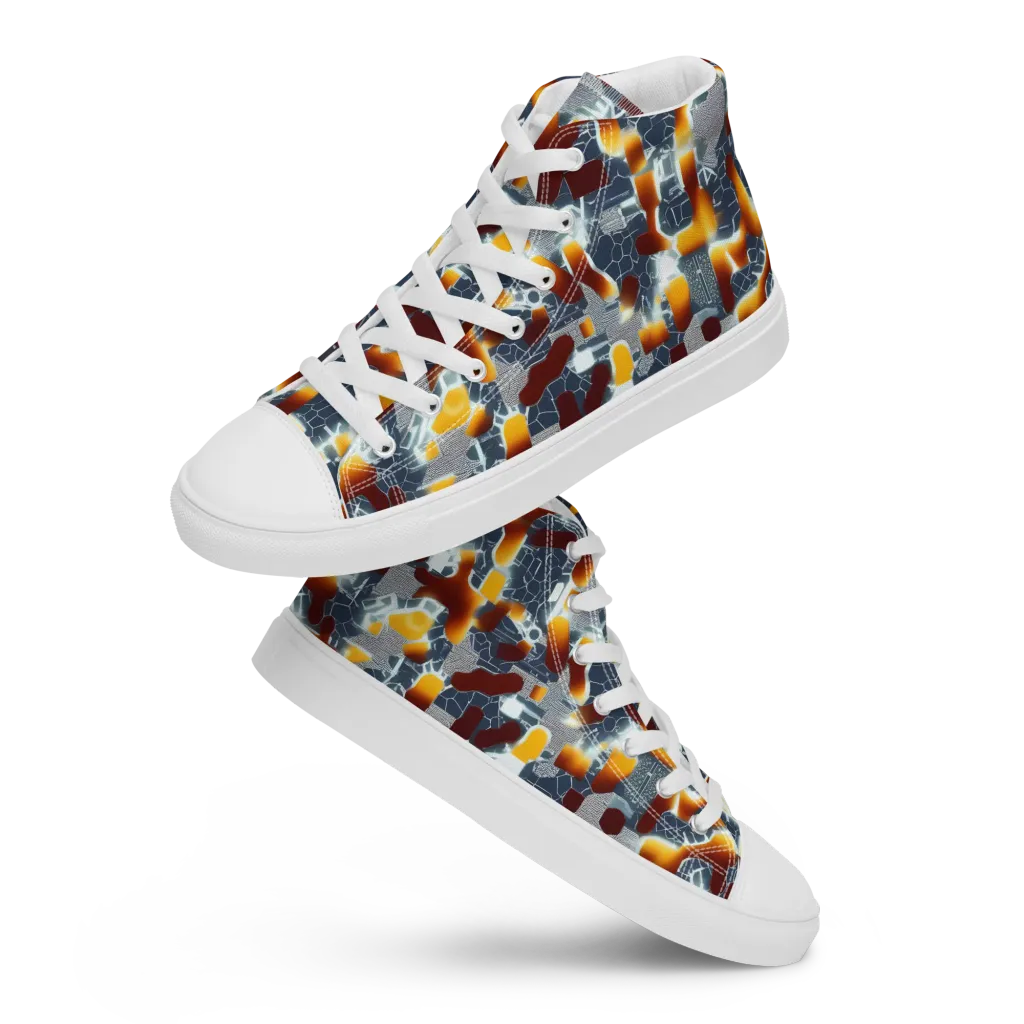 Amber Circuit on Women's High Top Canvas Shoes — Front