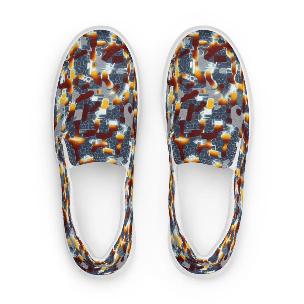 Amber Circuit on Men's Slip-On Canvas Shoes — Front